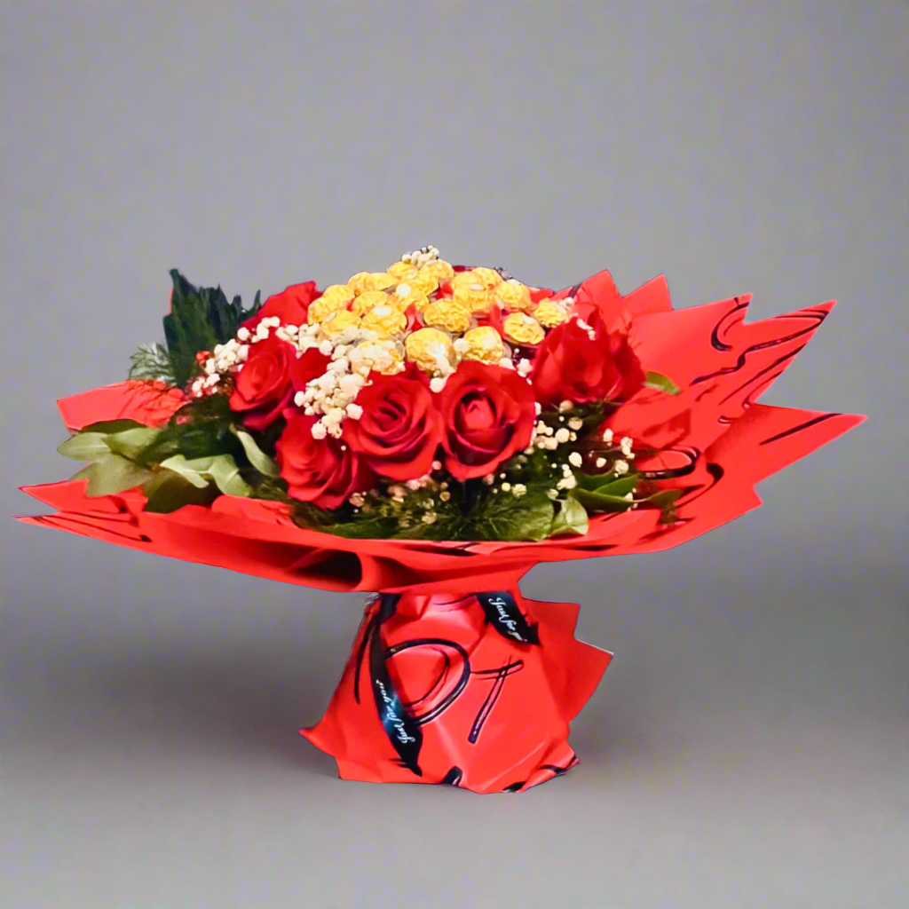 Flower Bouquet With Chocolate